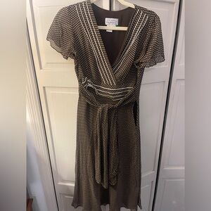 Brown Polka Dot Wrap Dress